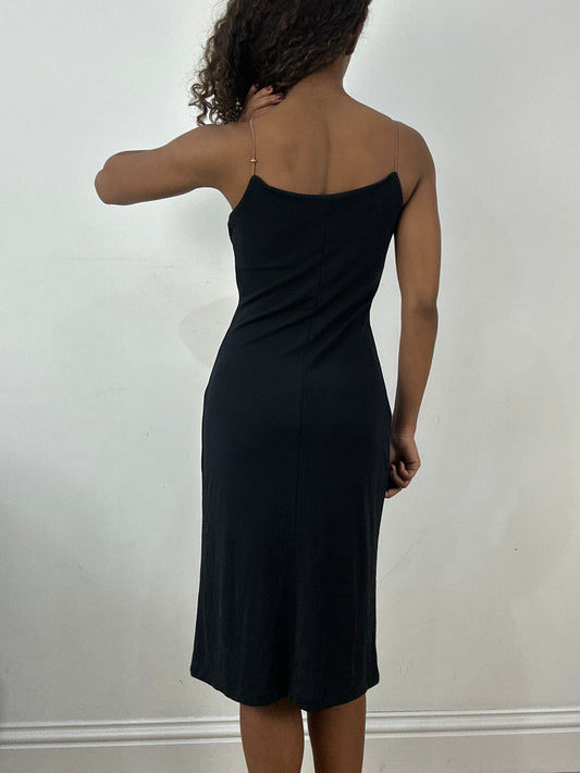 vintage edit thirty-four | extra small black kookai midi dress