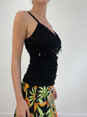 BEST PICKS | small black beaded mesh cami