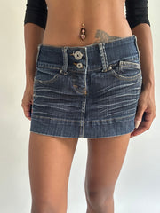 euro trash | small blue old label bershka mini skirt