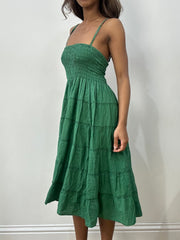 easter edit | small green ruched midi dress