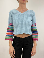 vintage edit six | small baby blue miss sixty cropped jumper