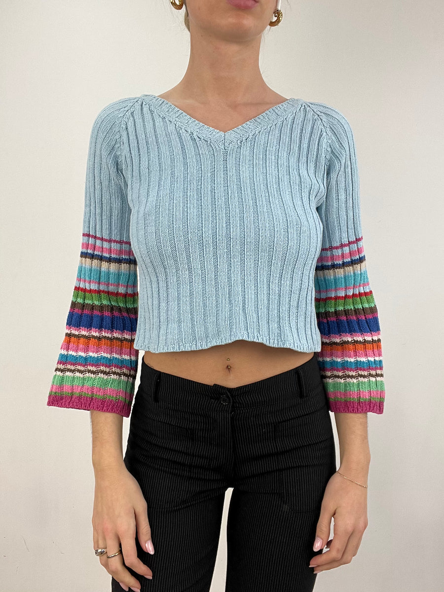 vintage edit six | small baby blue miss sixty cropped jumper