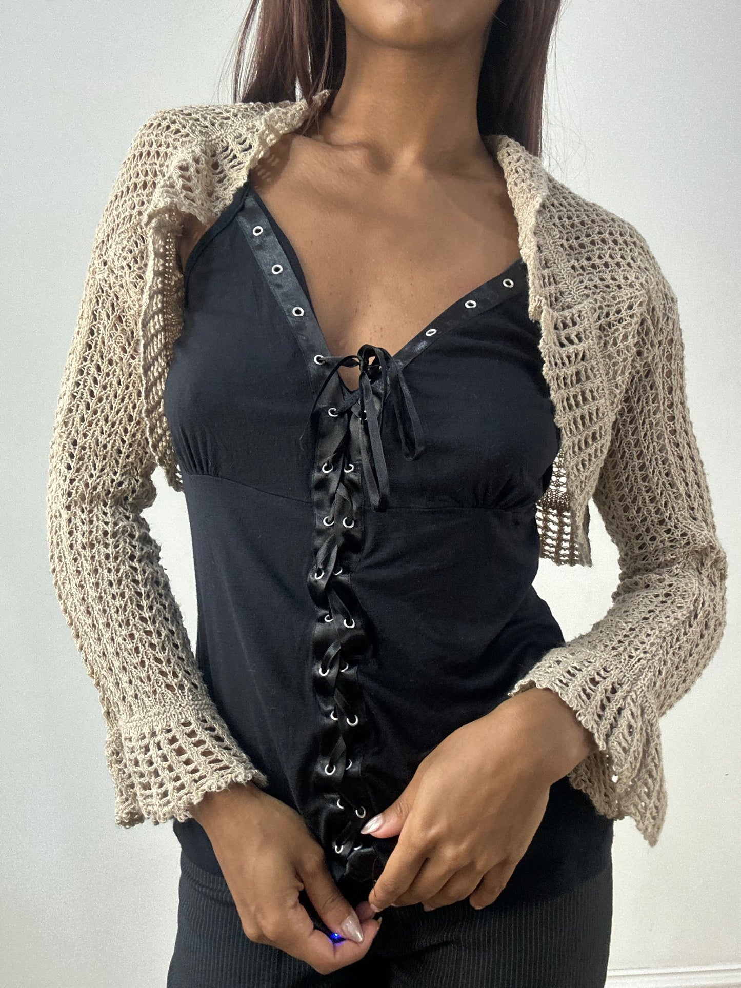 BEST PICKS | small beige knit bolero cardigan