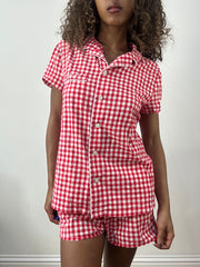 vintage edit: valentine’s day | Pequeno vermelho e branco gingham set