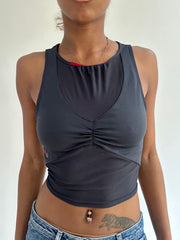 BEST PICKS | extra small grey layered fitted tank top