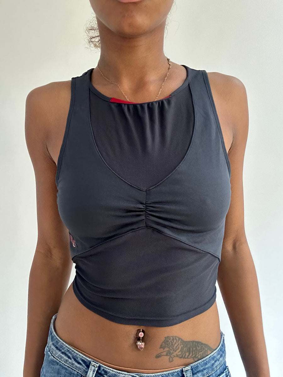 BEST PICKS | extra small grey layered fitted tank top