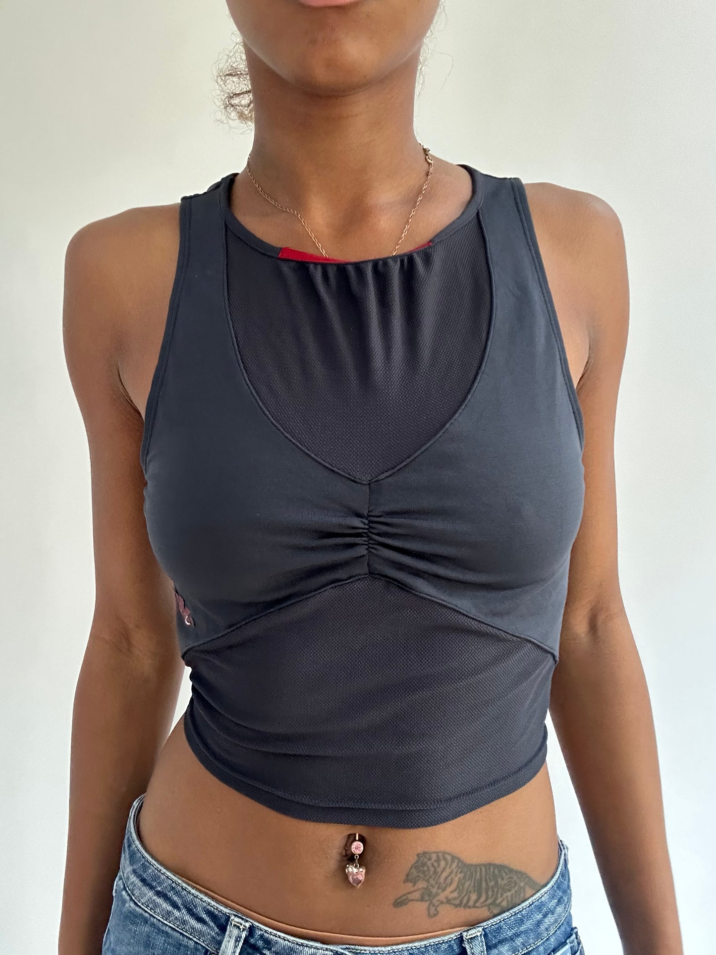 BEST PICKS | extra small grey layered fitted tank top