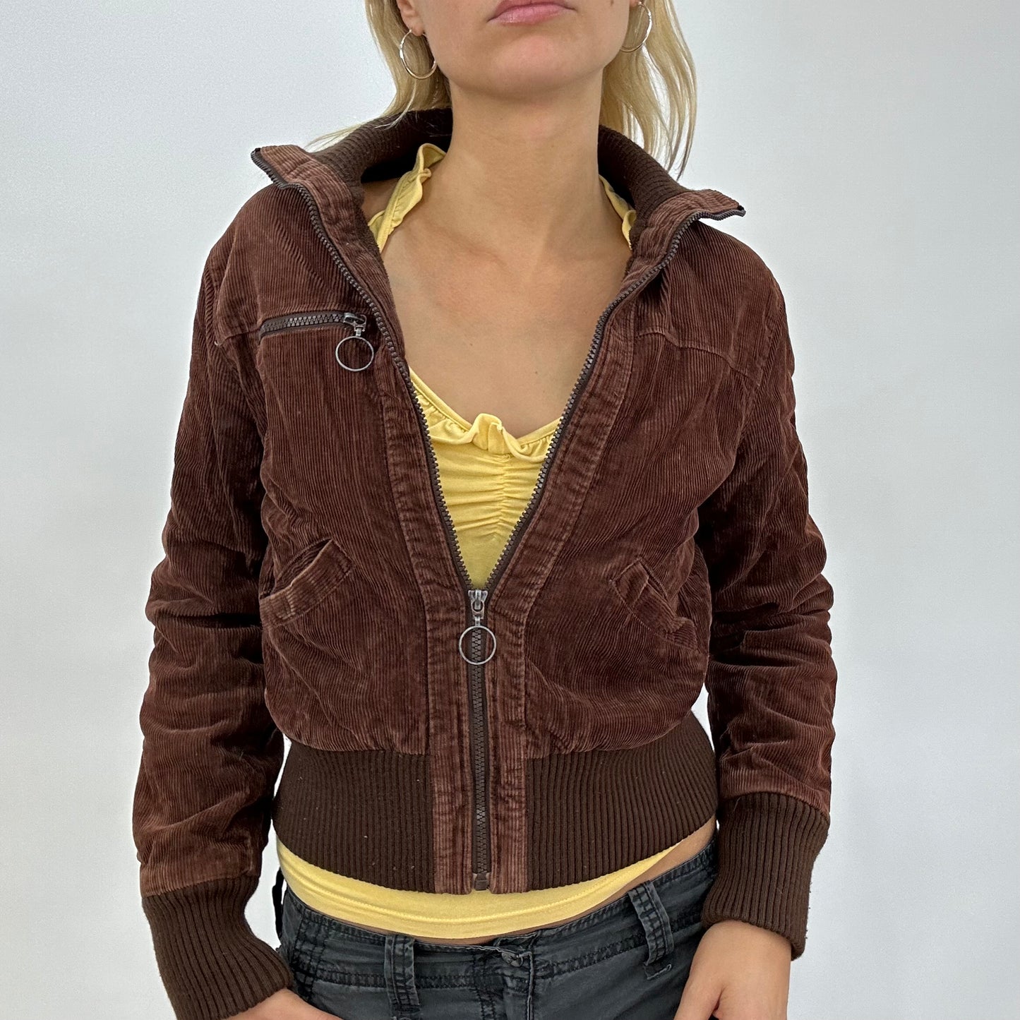 BEST PICKS | small brown corduroy jacket with ribbed detail