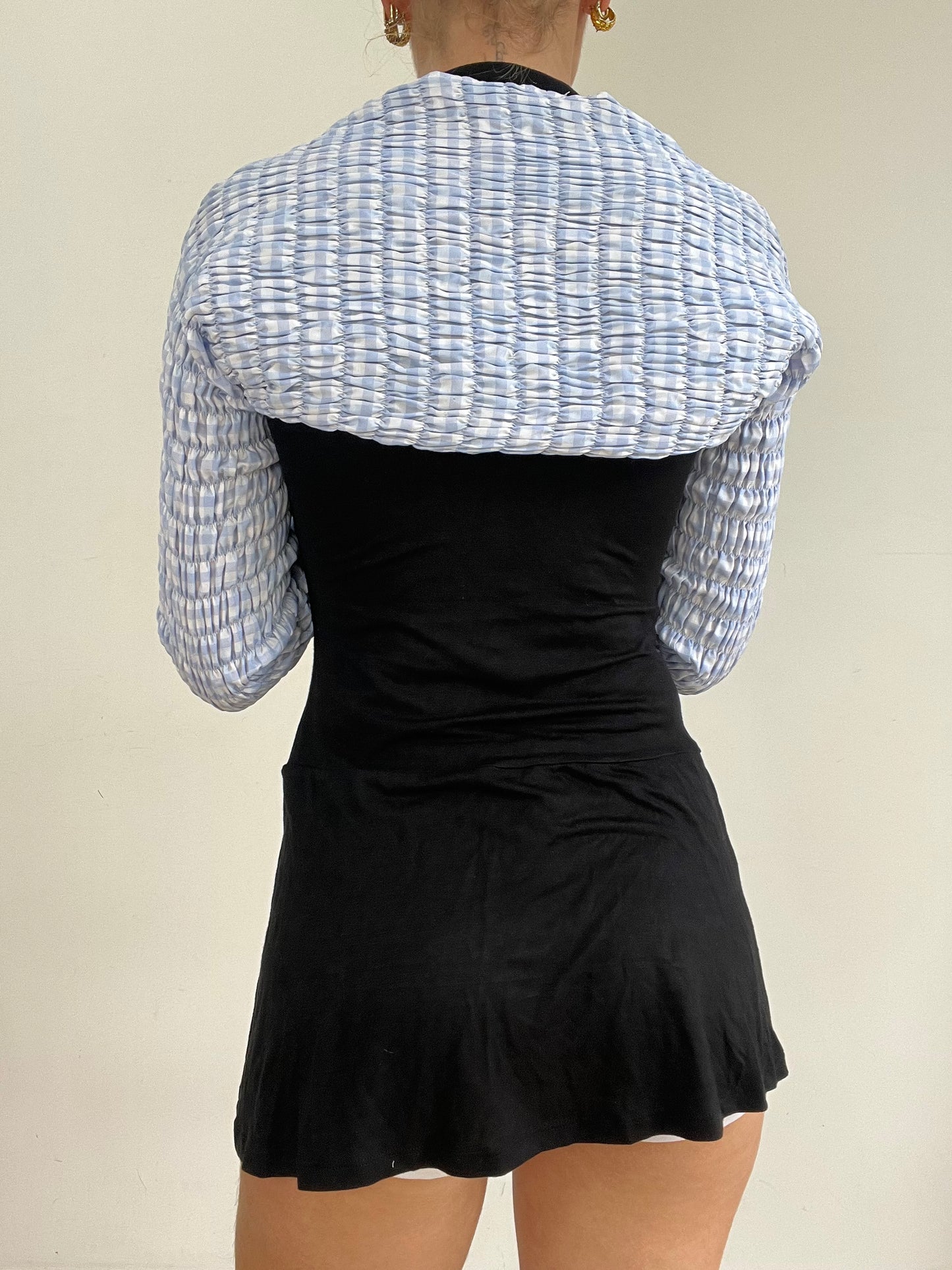 #335 SAMPLE SALE | small blue gingham bolero