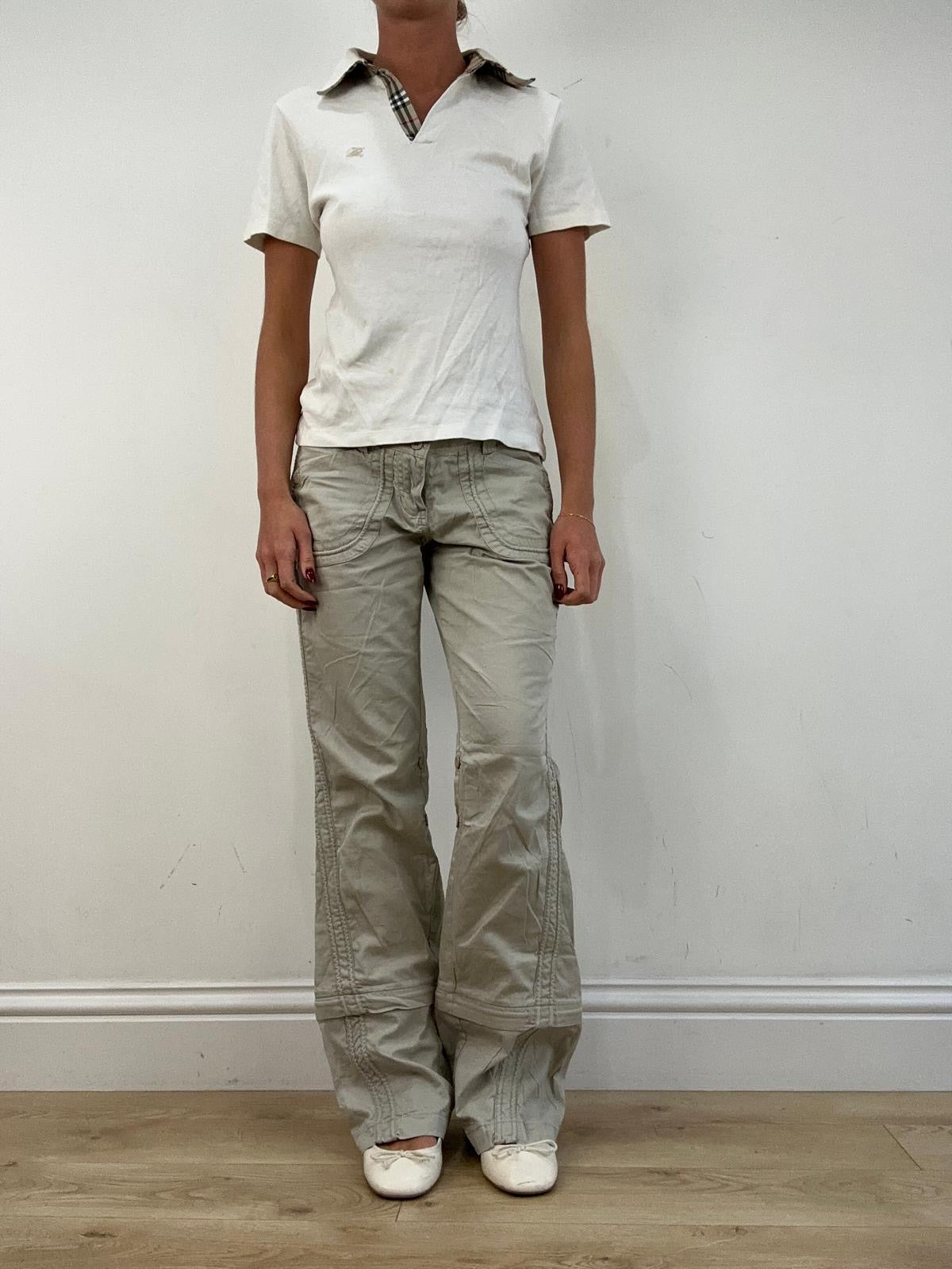 vintage edit fourteen | medium white burberry style polo top