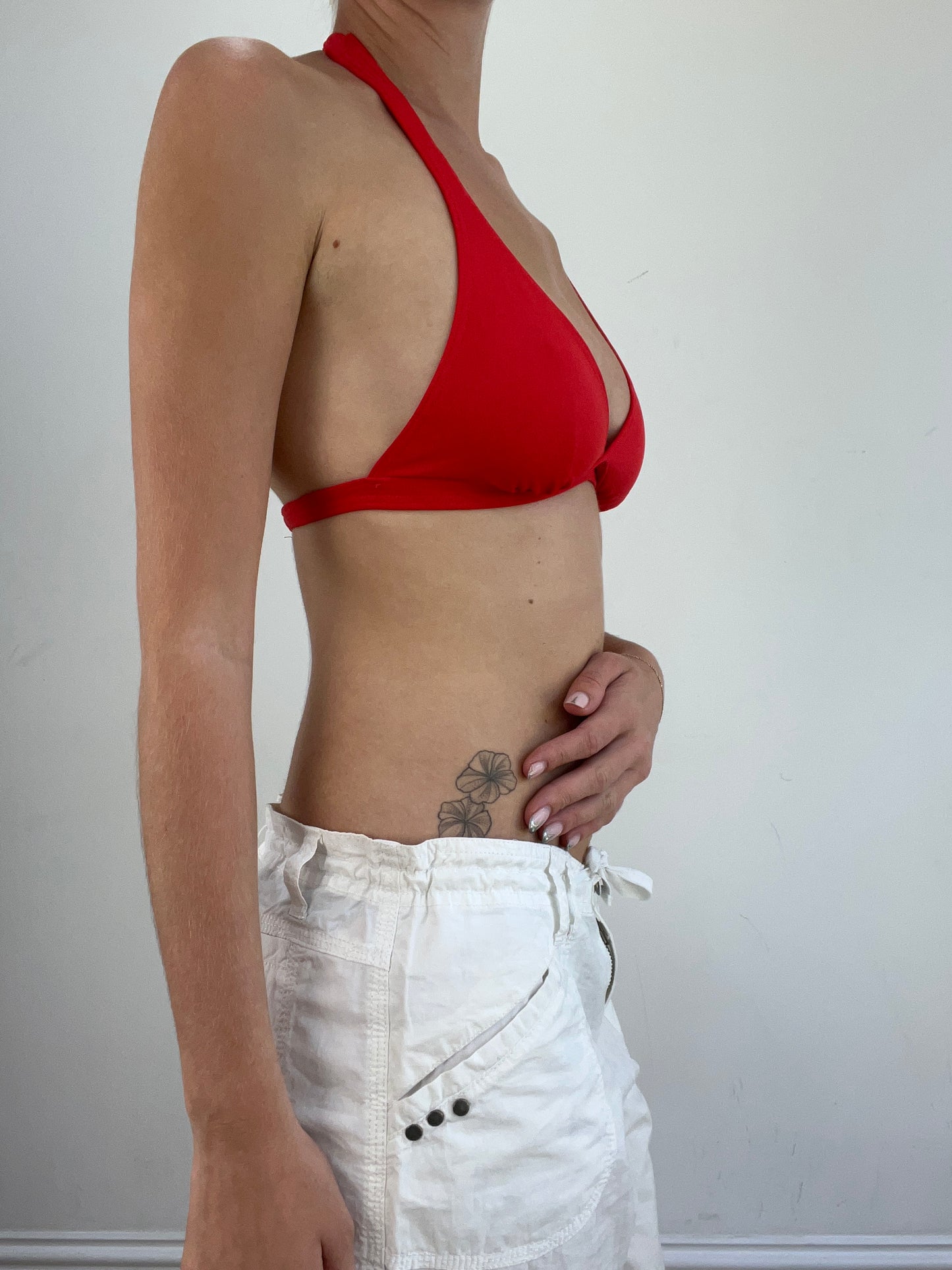 summer edit | small red and green bikini set with zigzag print