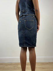 BEST PICKS | extra small blue guess denim midi skirt