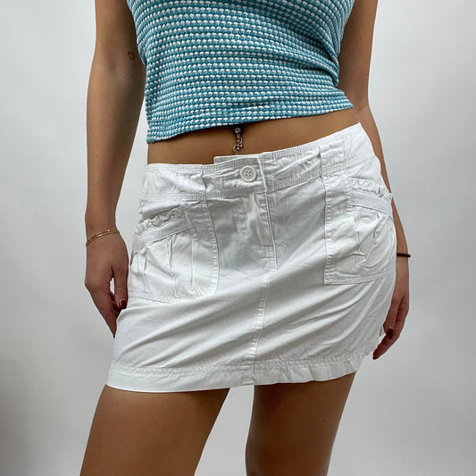 CHALET GIRL DROP | small white cargo mini skirt