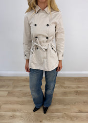 extra small old label zara beige trench coat