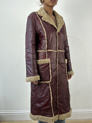 winter edit | medium burgundy faux leather trench coat