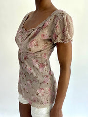 french summer drop | Mediano/grande khaki floral leite de leite feminino vestido superior