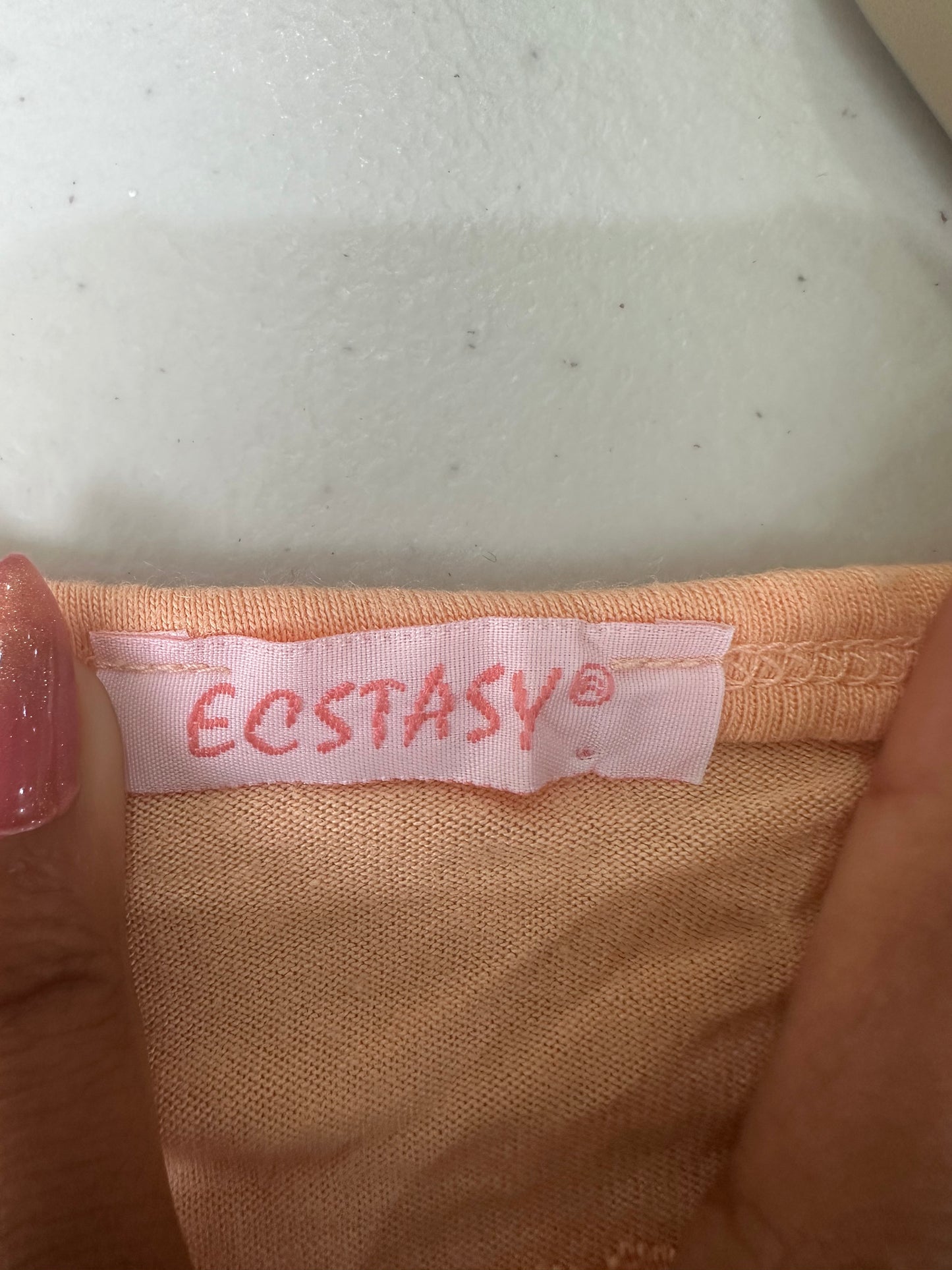 colourmaxxing drop | extra small orange crossover back lace cami