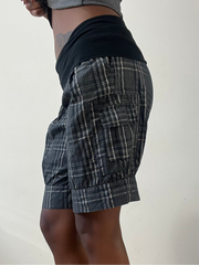 BEST PICKS | small black and grey plaid shorts with fold over waist