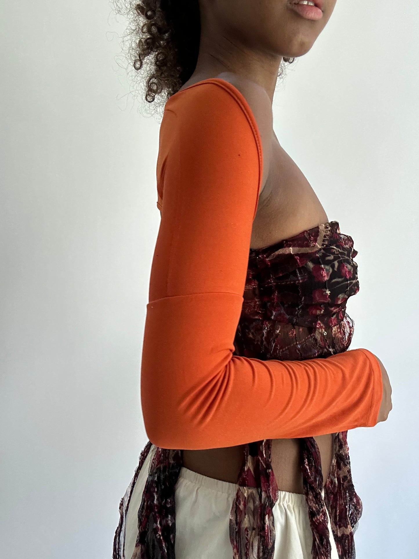 ‼️ | one size orange long sleeve bolero top