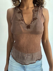 beach drop | Pequeno cobre de cor branca tanque vestido superior das mulheres