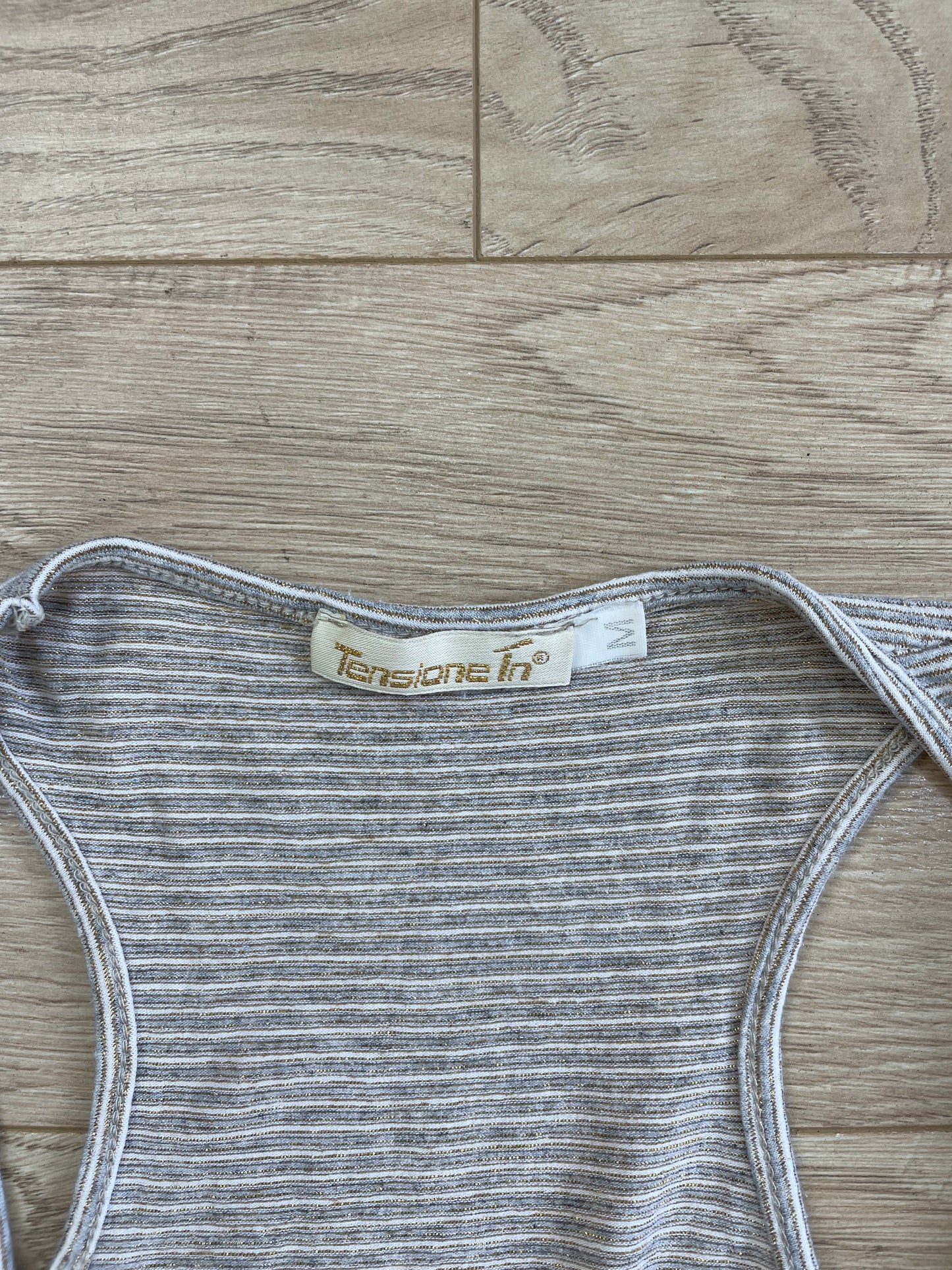 VINTAGE PICKS | small grey striped vest top