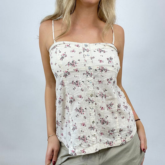 CHALET GIRL DROP | medium cream floral vest top