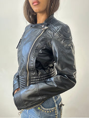 2016 edit | small black zip up leather jacket