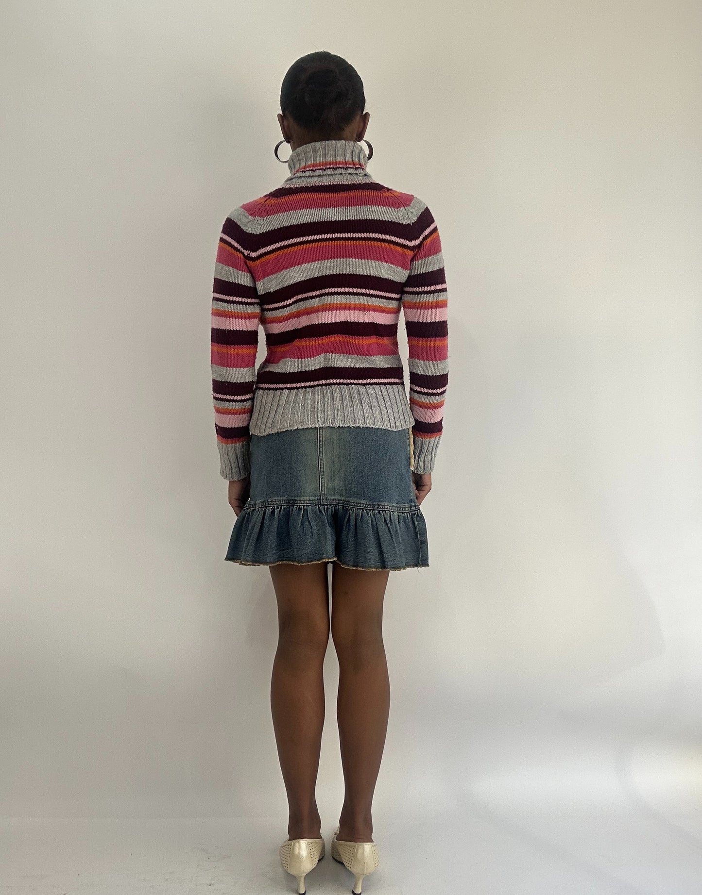 AUTUMN FAVOURITES | extra small pink and grey fishbone knitted jumper