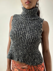 BEST PICKS | talla: XS · color: gris · material: punto · prenda: top de cuello alto · detalles: grueso