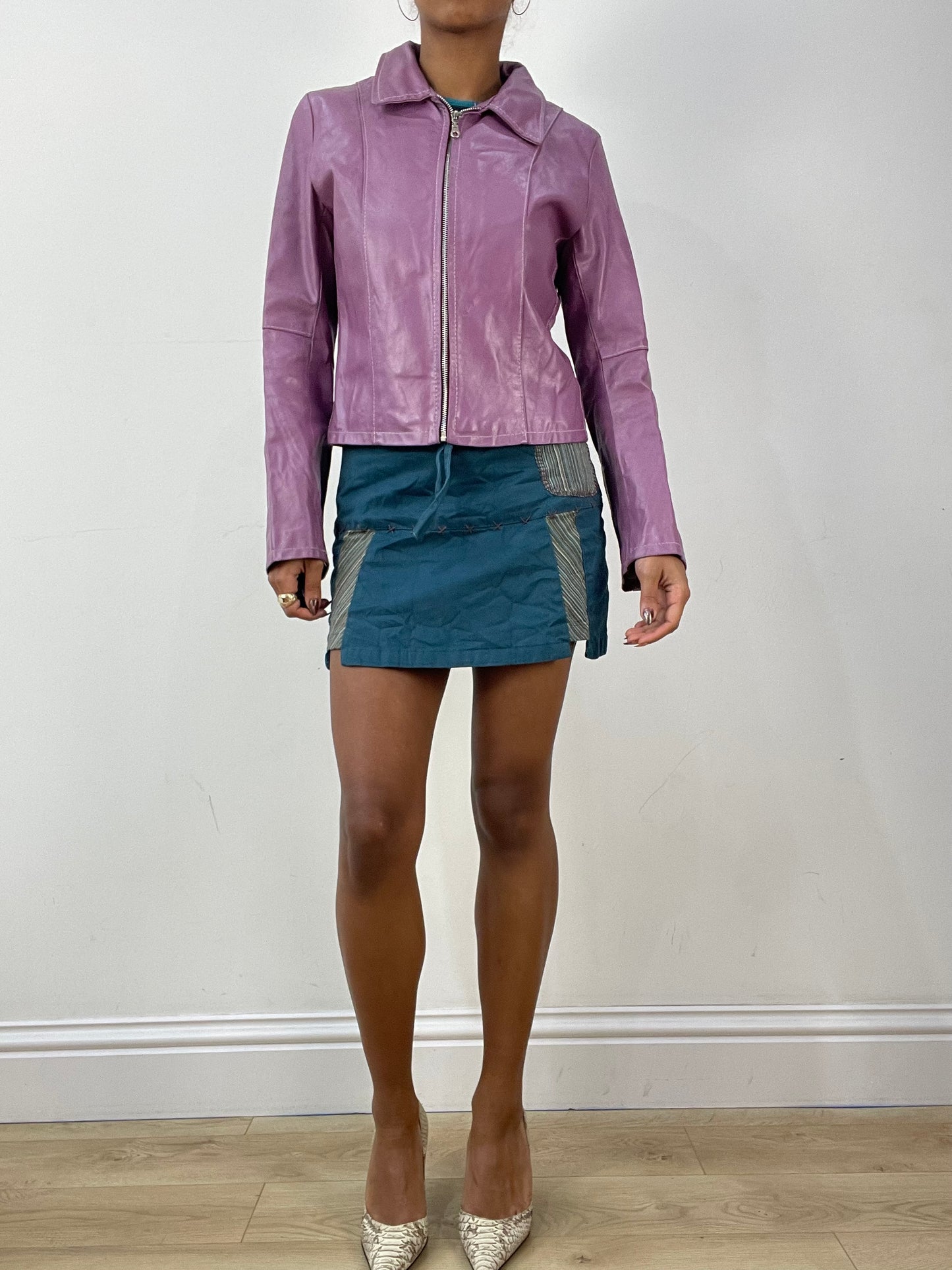 vintage edit thirty-six | small purple faux leather jacket