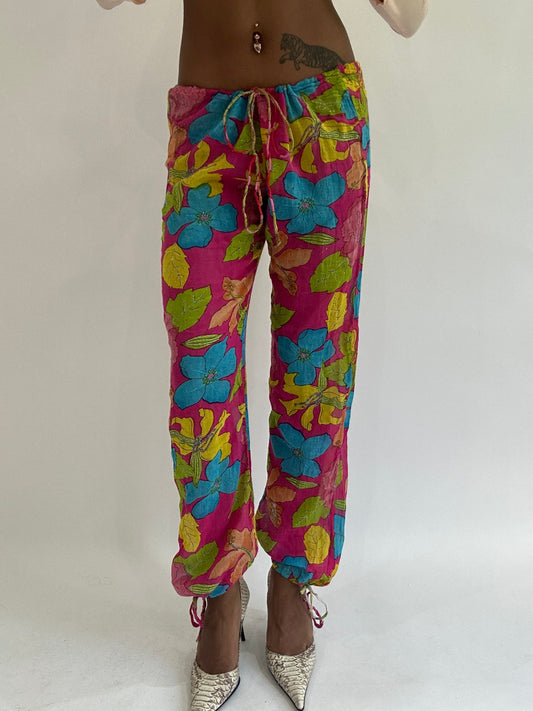 colourmaxxing drop | medium pink floral sheer trousers
