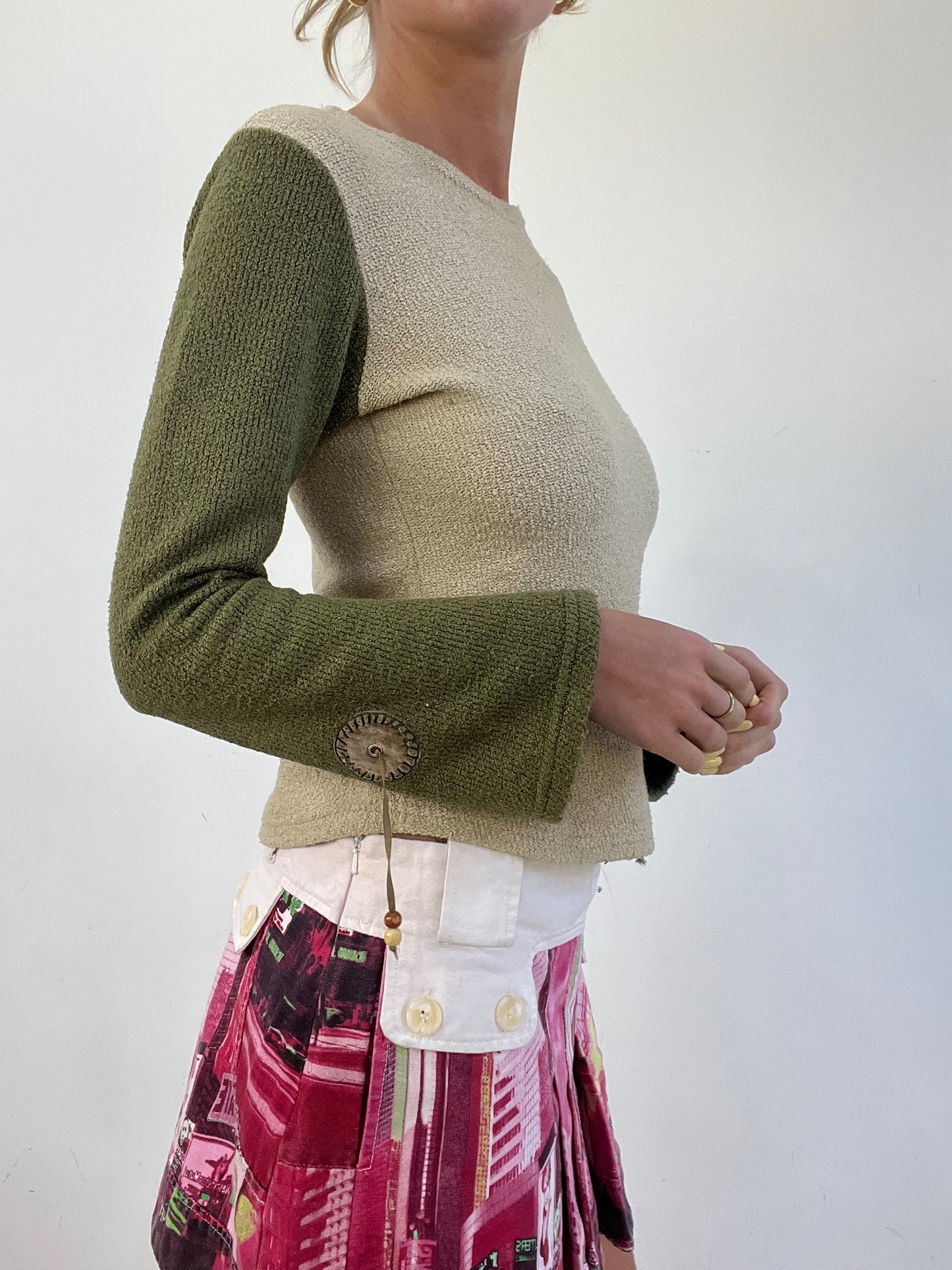 vintage edit eleven | small two tone green jumper