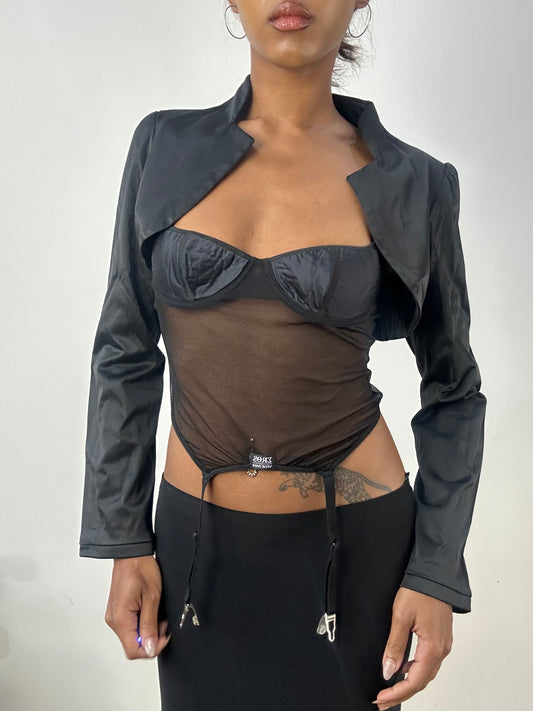 BEST PICKS | small black satin style cropped jacket