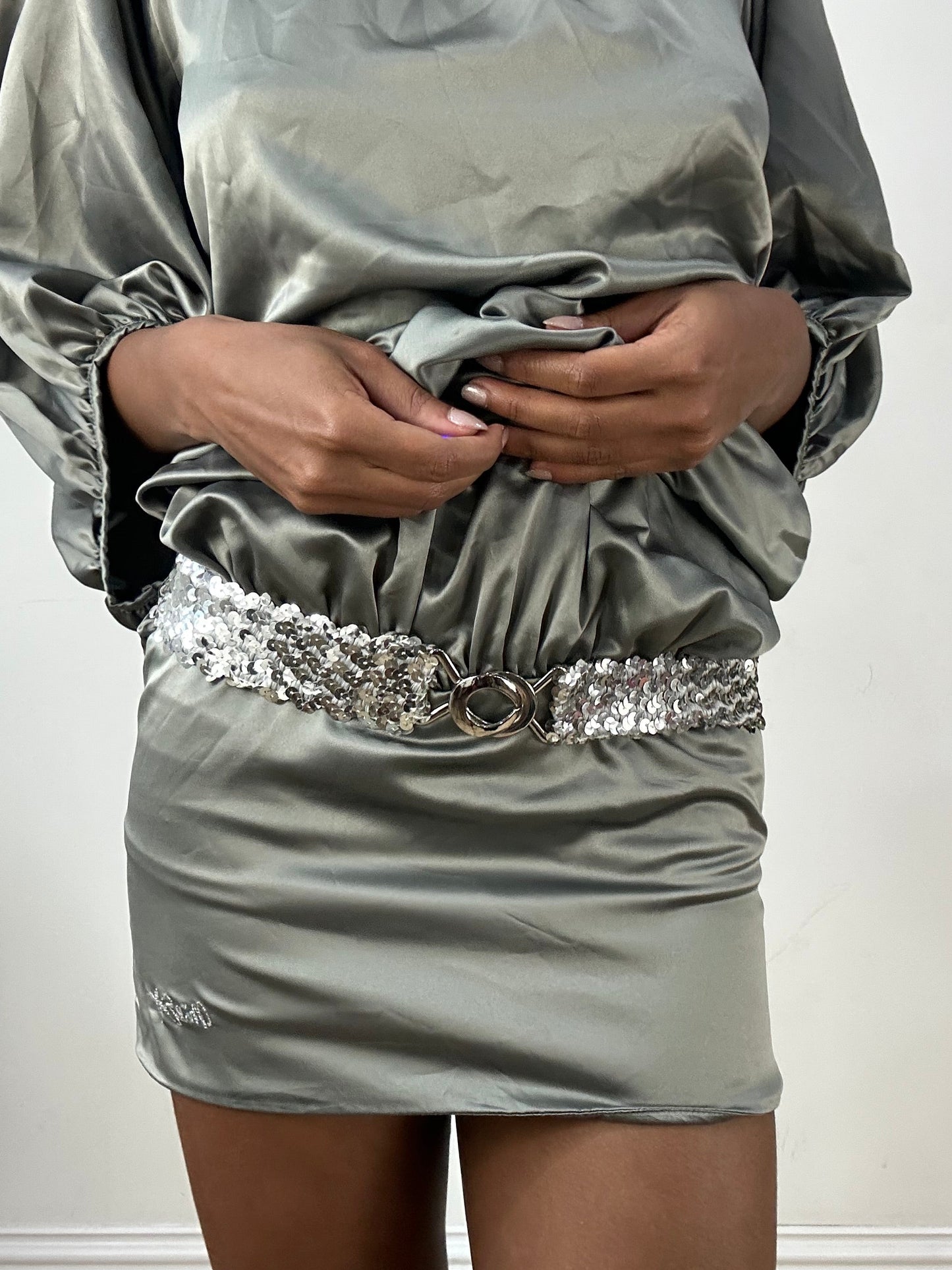 vintage edit: halloween | silver sequin belt with silver loop hardware