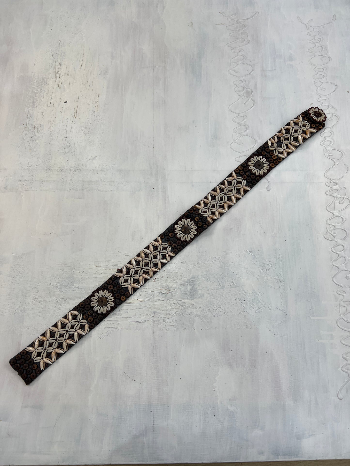🐚#27 brown and white shell belt