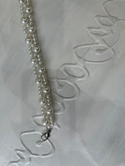 BEST PICKS | white pearl braided belt with mixed sized pearls