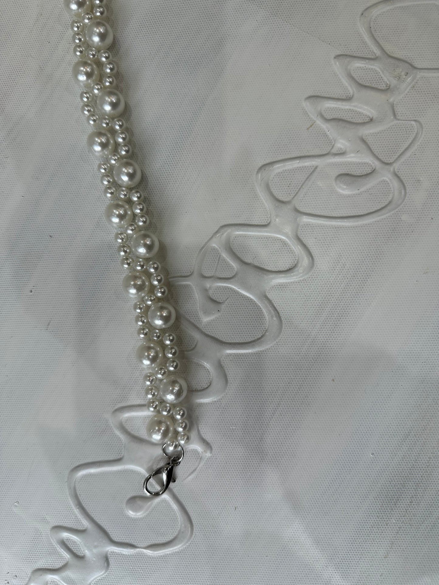 BEST PICKS | white pearl braided belt with mixed sized pearls