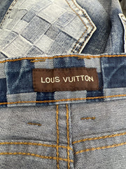vintage edit thirteen | extra large louis vuitton style checkered denim jeans