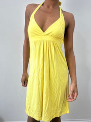 spring edit | small yellow halterneck mini dress