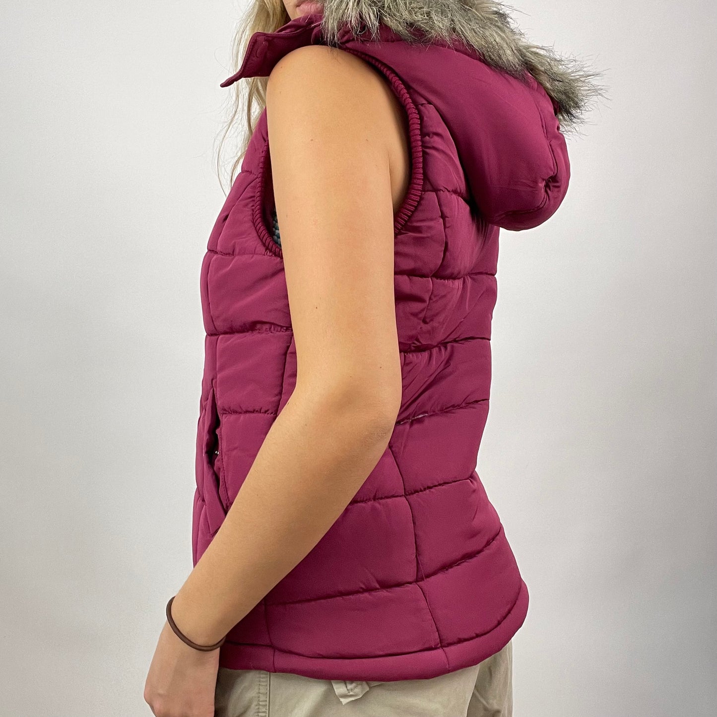 CHALET GIRL DROP | small purple gilet with fur hood