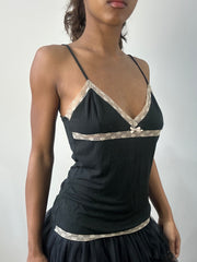romantic grunge edit | medium black lace cami top