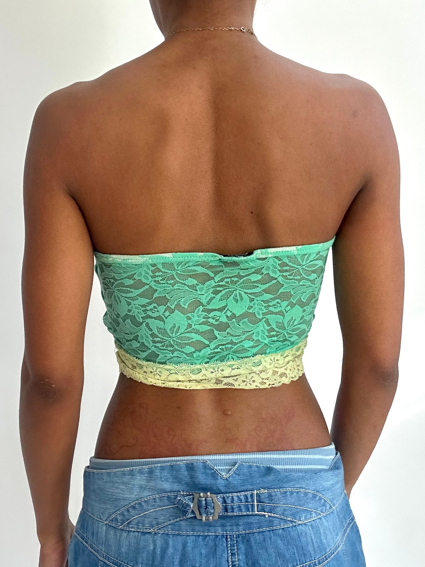 summermaxxing drop | small teal lace bandeau top