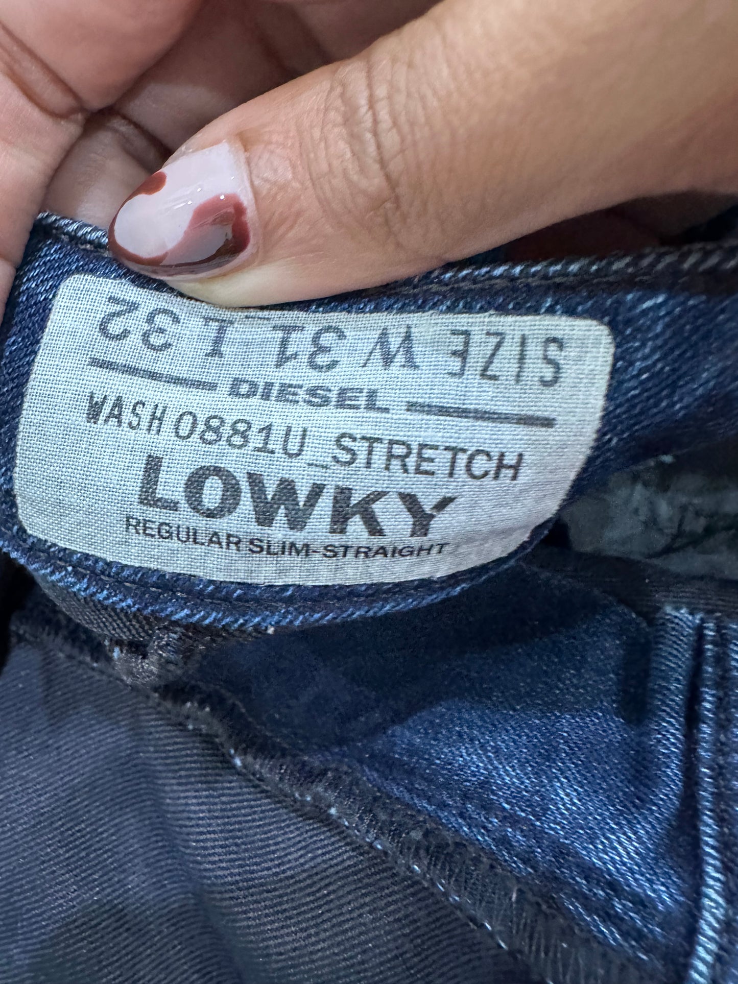midsummer edit | medium blue diesel bootcut jeans with faux leather detail