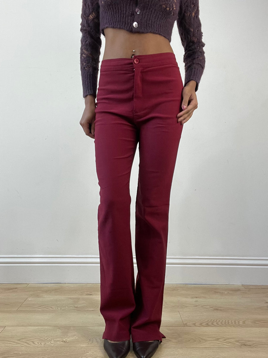BEST PICKS | small burgundy high waisted trousers