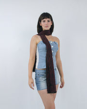 gilmore girls | burgundy stripped scarf