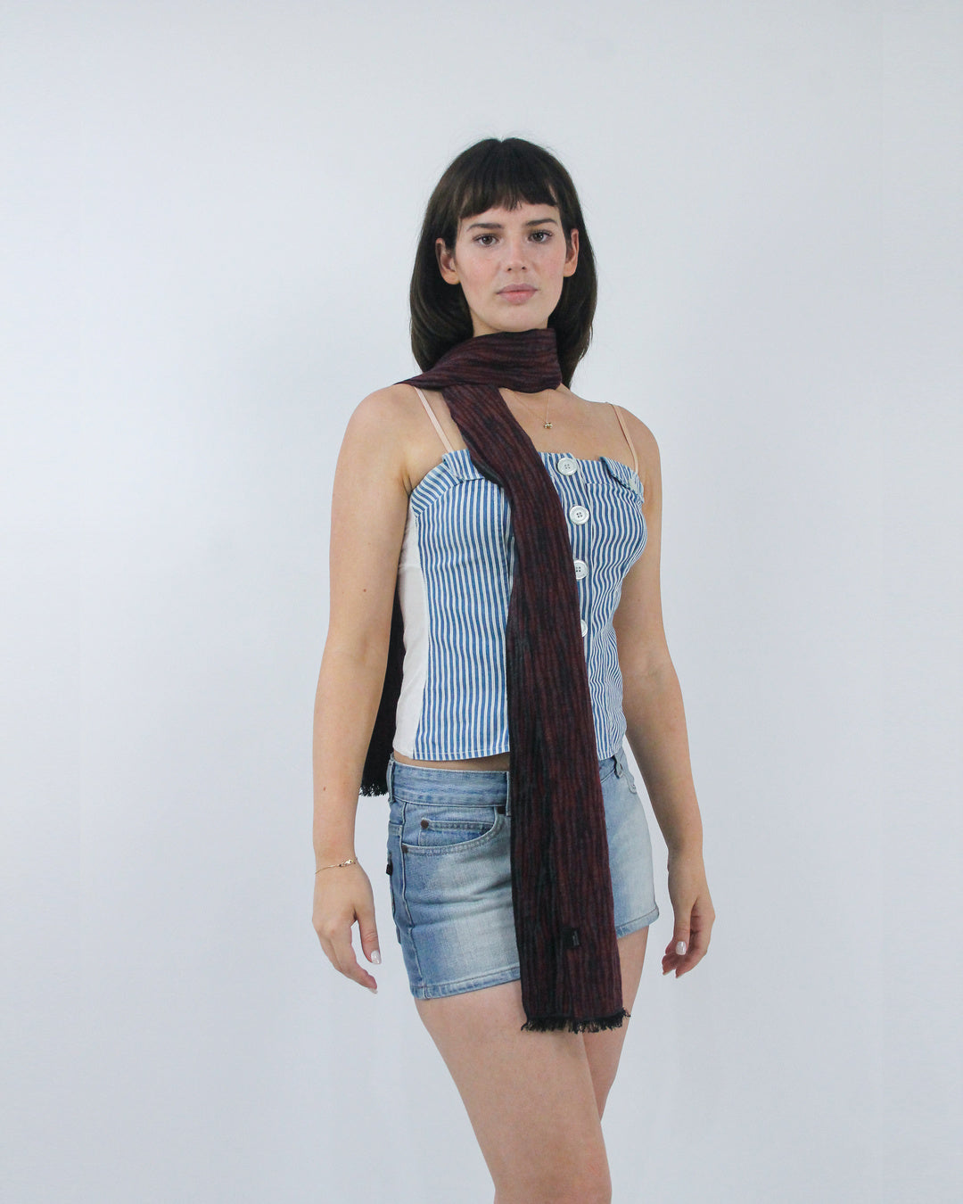 gilmore girls | burgundy stripped scarf