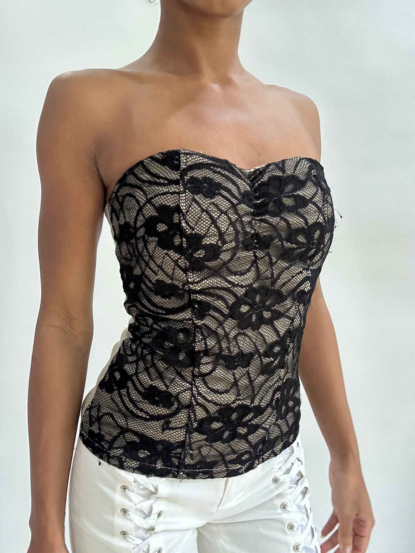 BEST PICKS | small black and brown lace bandeau top