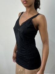 romantic grunge edit | medium black fitted tank top