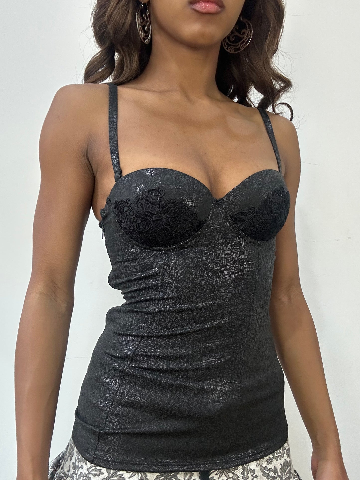vintage edit: fashion week | extra small black intimissimi corset top