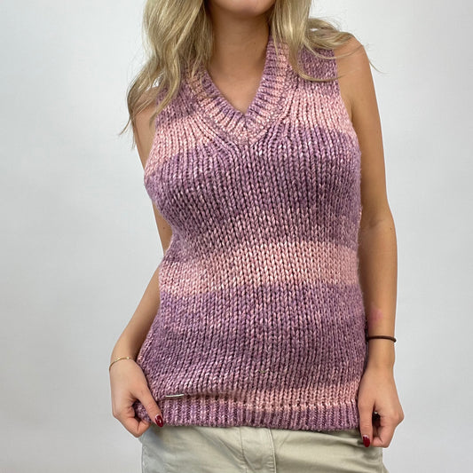 CHALET GIRL DROP | small pink striped sweater vest